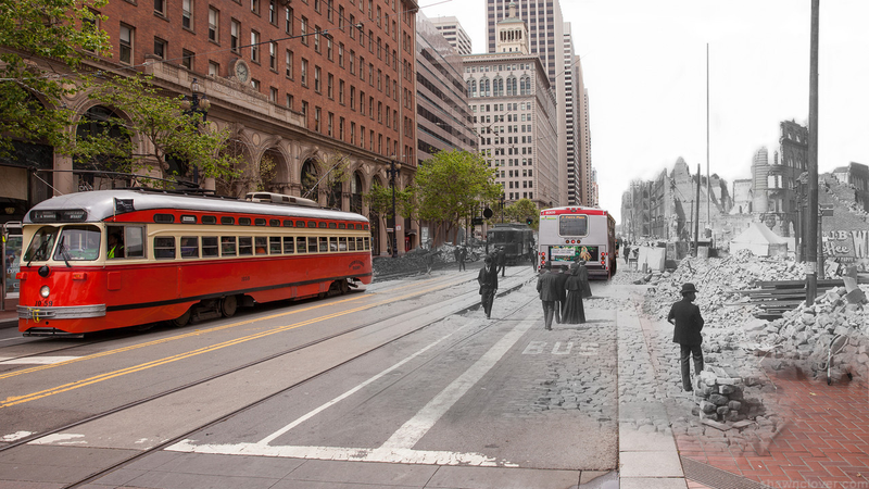 Illustration for article titled These Time-Warp Photos Show Six Cities In the Past and Present